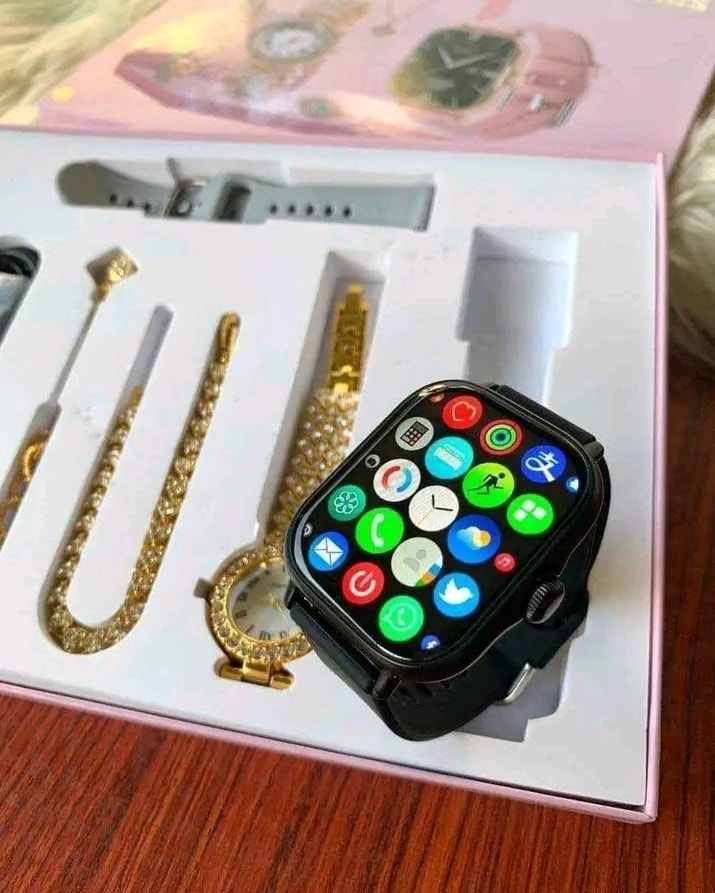 SMARTWATCH A58 PLUS AVEC BIJOUX EN ACIER INOXIDABLE