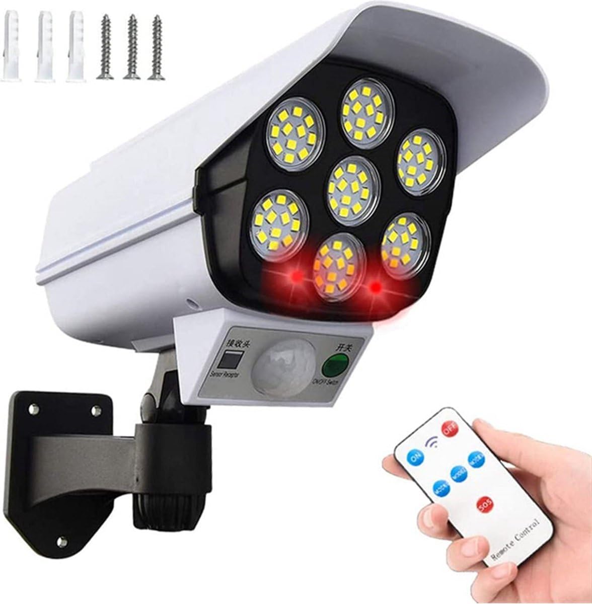 Projecteur solaire en forme camera + telecomande