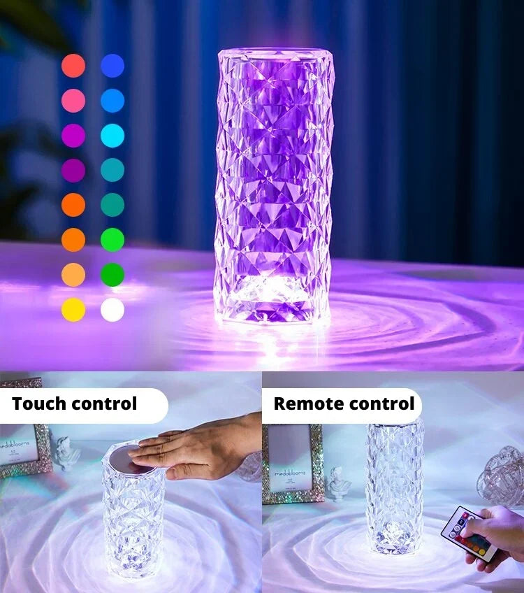 Veilleuse Magique En Cristal Rechargeable Sans Fil / Touche Control