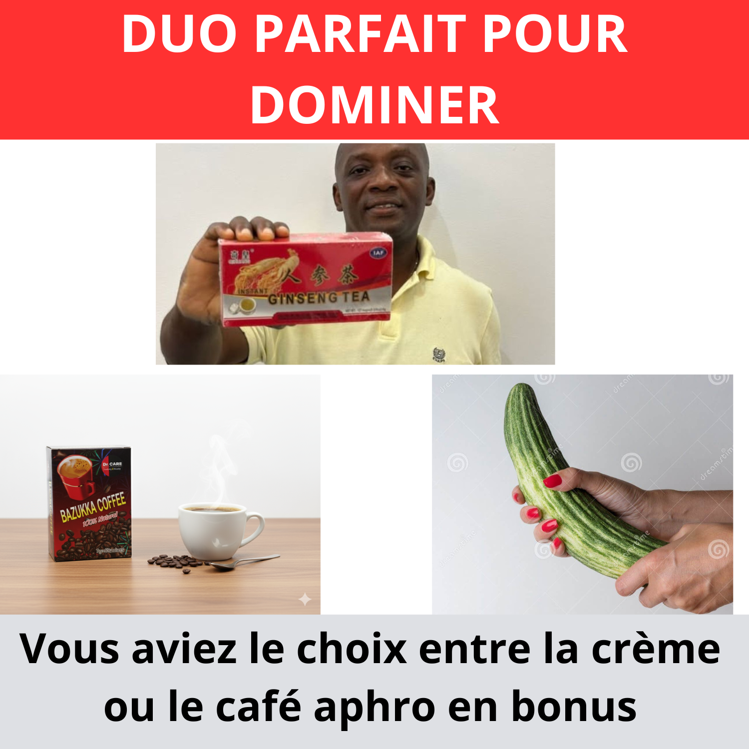 Ginseng thé naturel + Café aphro ou crème