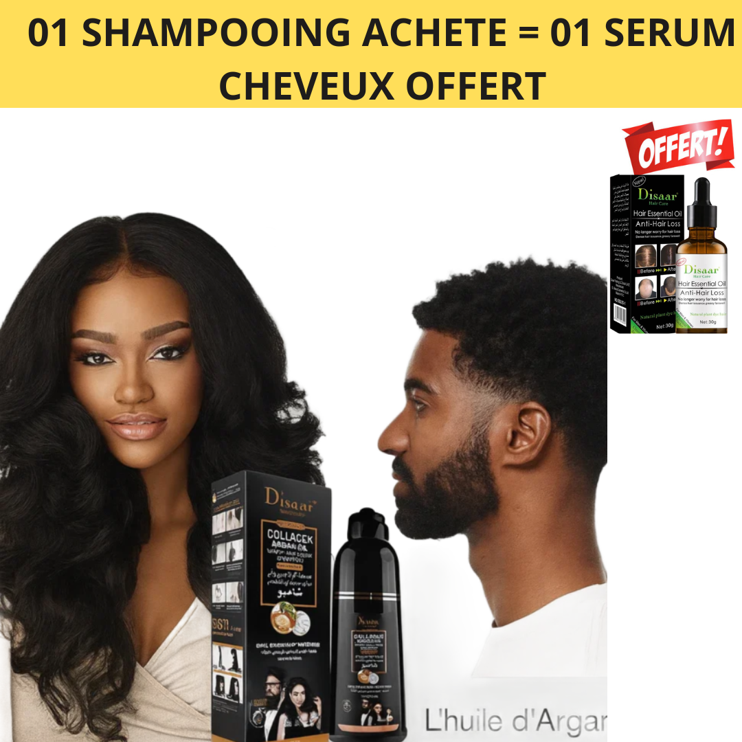 Shampooing Anti-Cheveux Blancs + Sérum pousse cheveux offert